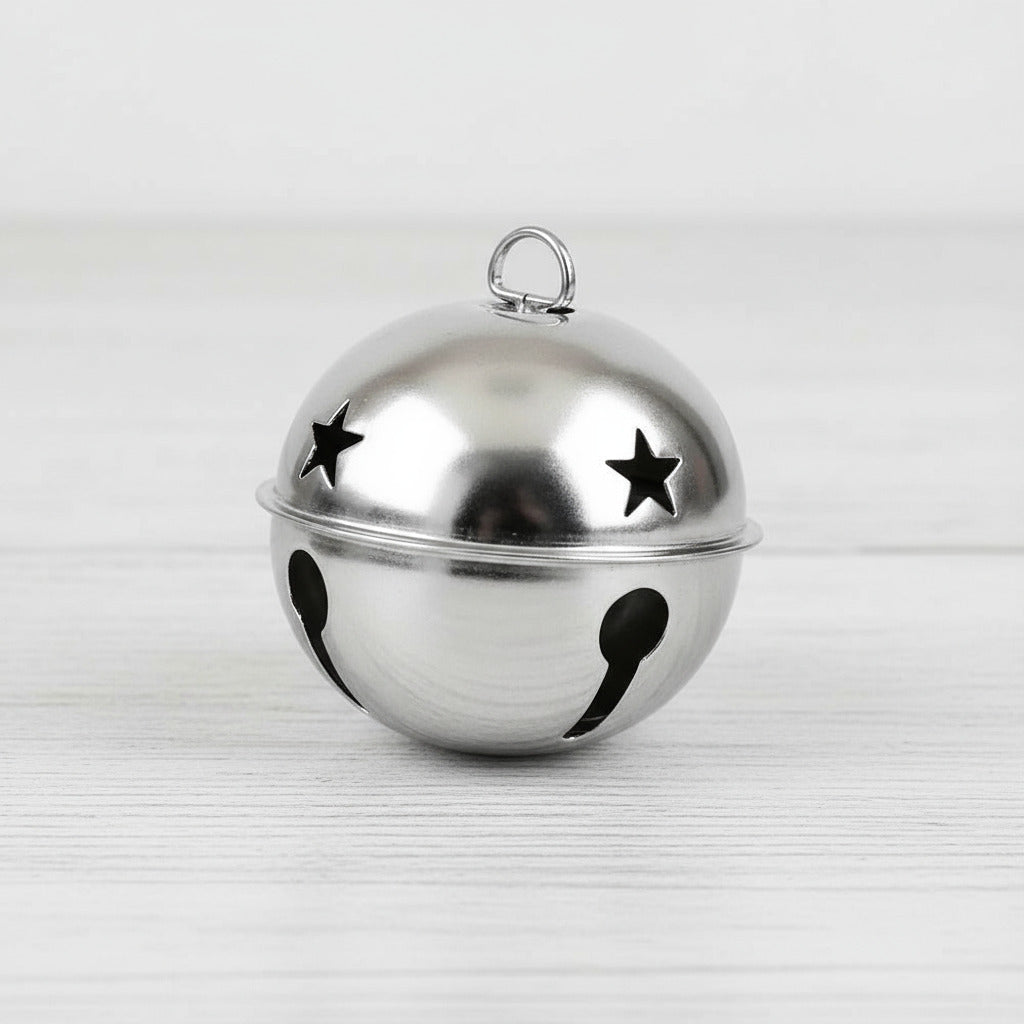 8mm silver metal sleigh bell