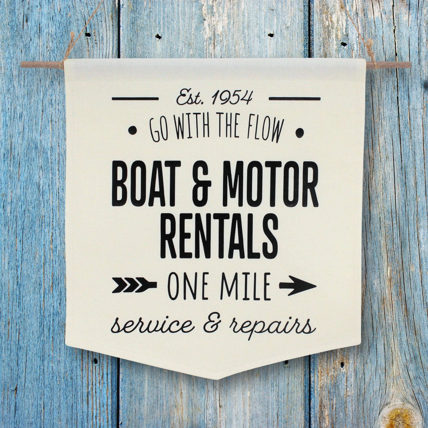Boat Rental Wall Banner Lake Cottage Decor