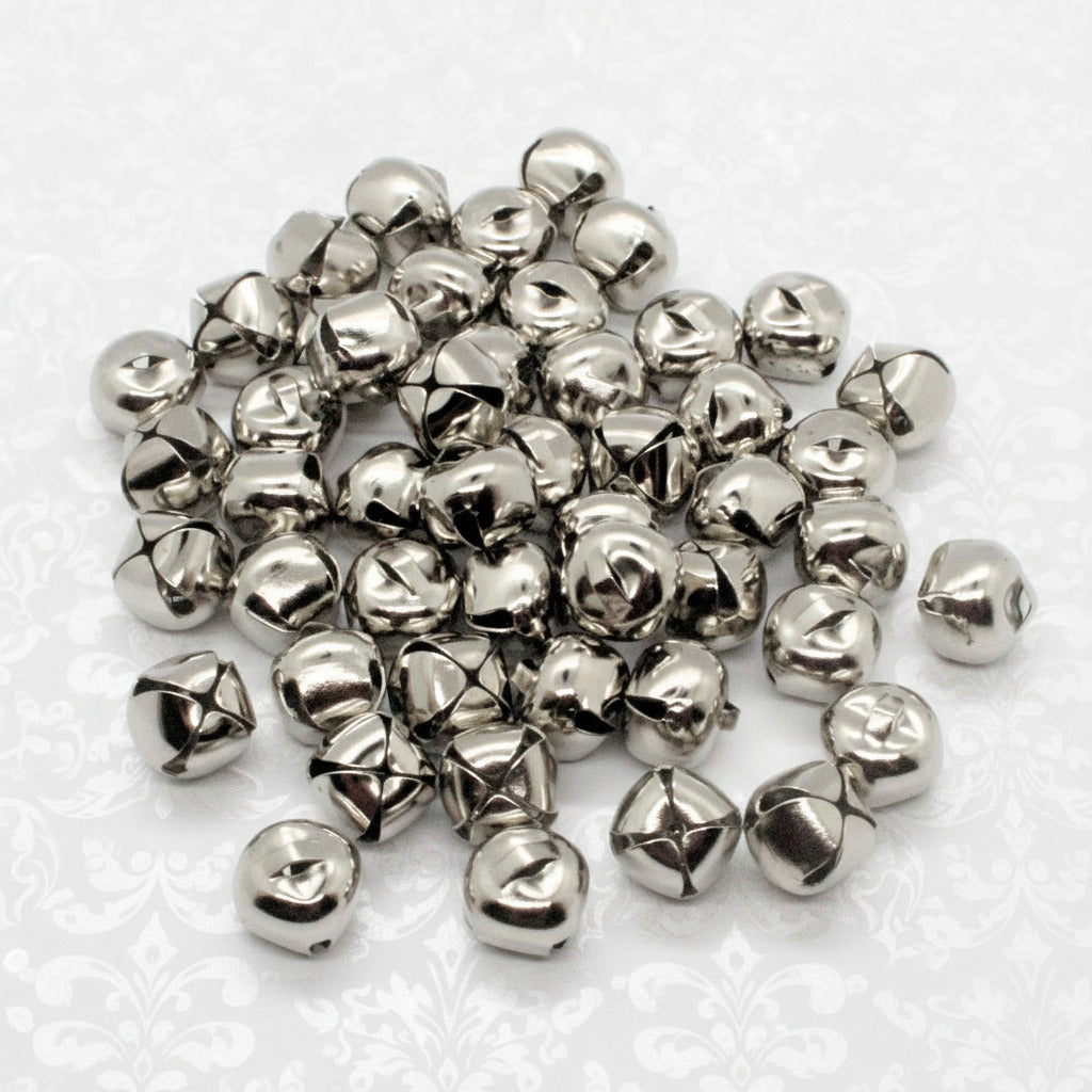 1/2-inch silver jingle bells for crafting projects