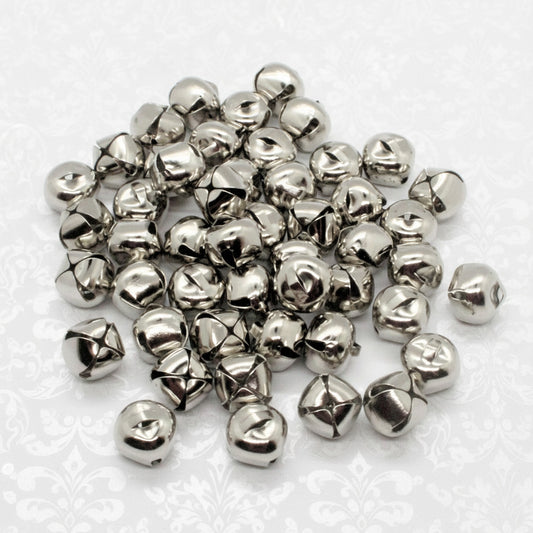 1/2-inch silver jingle bells for crafting projects