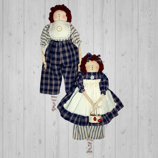 Primitive raggedy Ann and Andy dolls pattern