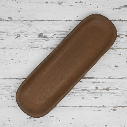 Primitive colonial long narrow resin mustard tray