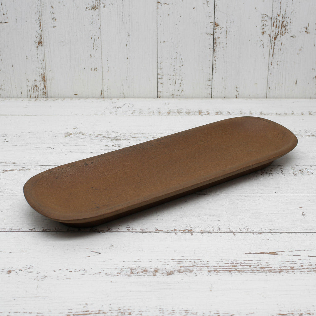 Primitive colonial long narrow resin mustard tray