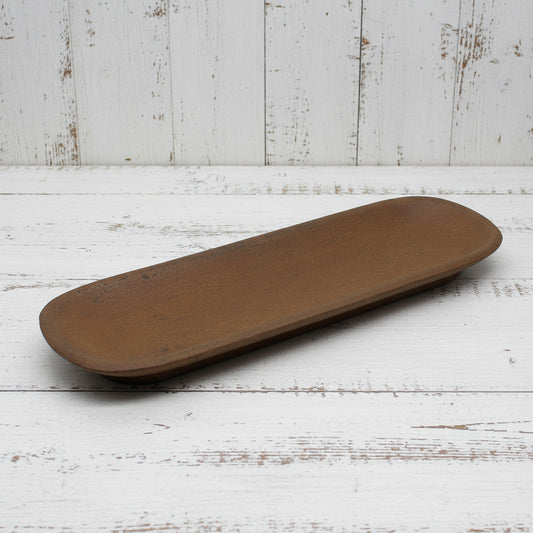 Primitive colonial long narrow resin mustard tray
