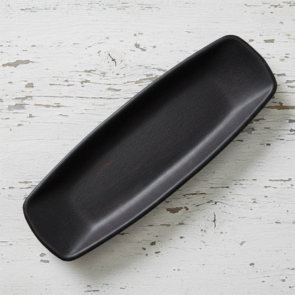 Primitive colonial black resin tray