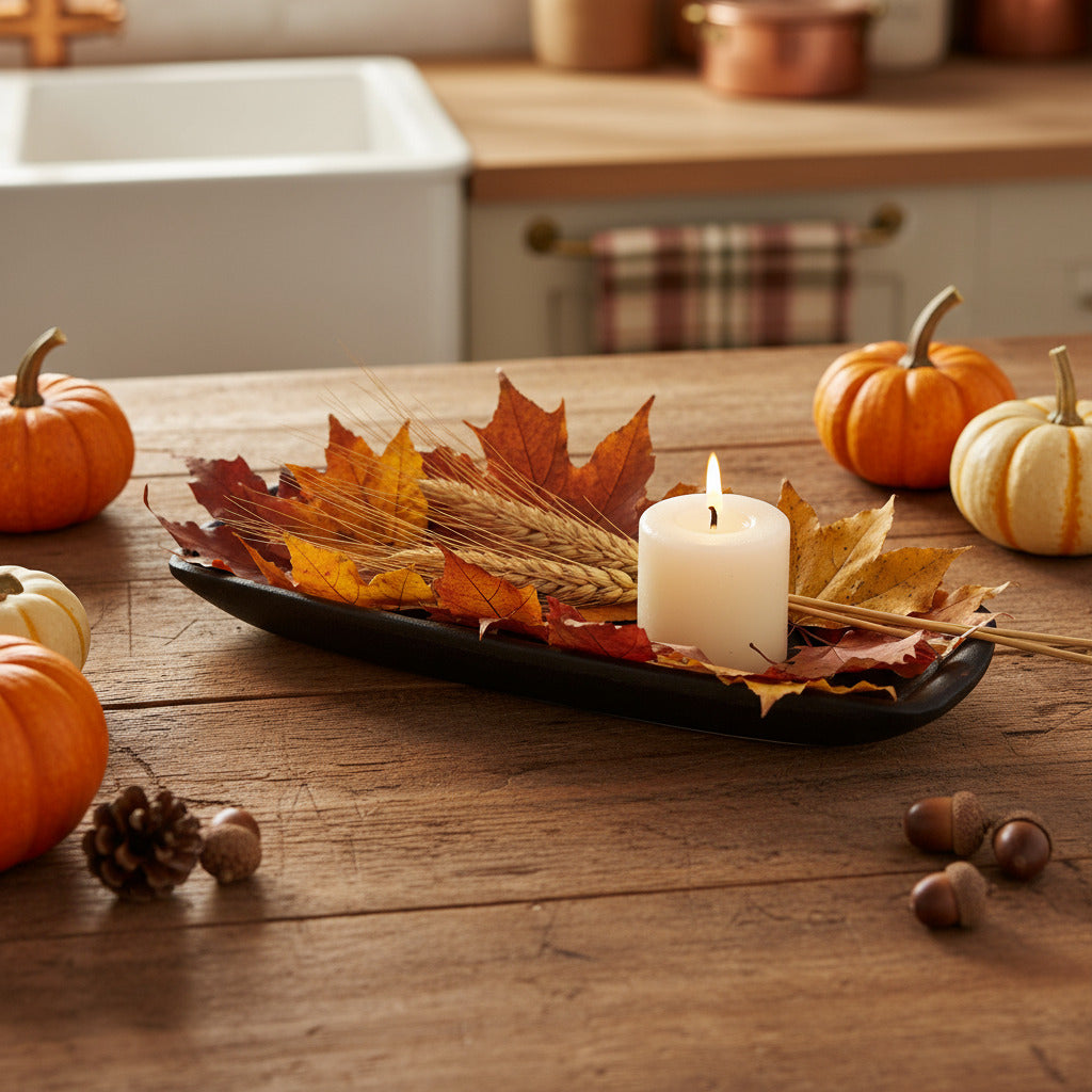 Primitive colonial black resin tray