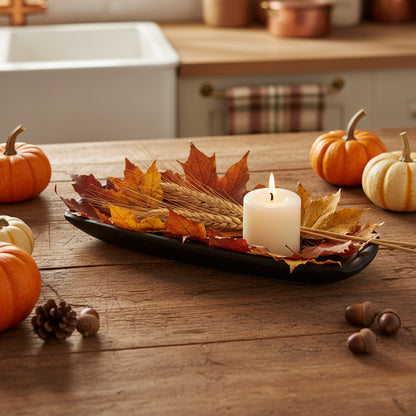 Primitive colonial black resin tray