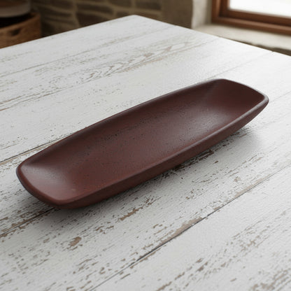 Colonial primitive burgundy resin tray