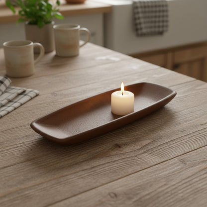 Colonial primitive mustard resin tray