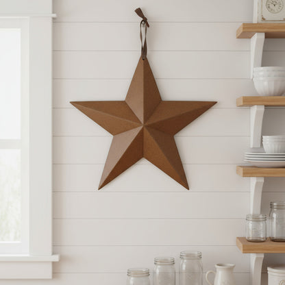 Primitive mustard colonial barn star