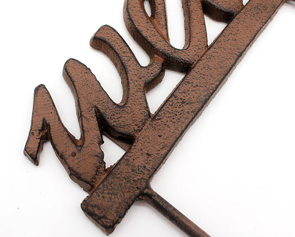 Decorative cast iron welcome hook