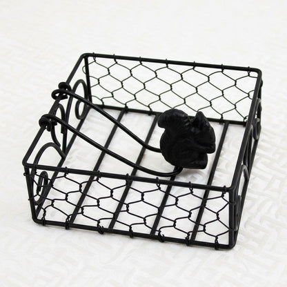 Black wire squirrel cocktail napkin holder