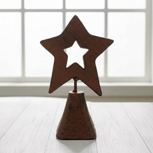Cast Iron Star Bell Country Christmas Winter Decor