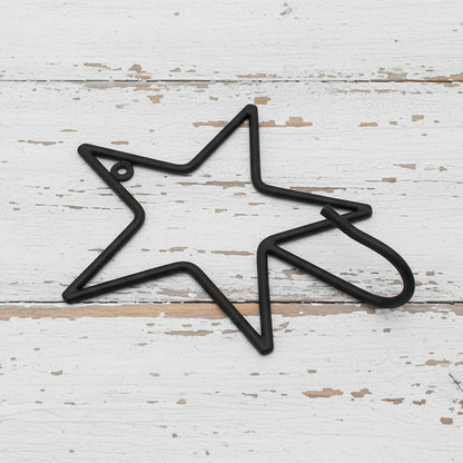 Black star-shaped wrought iron hanging hook