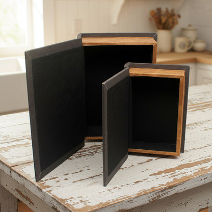 Set of primitive country living book boxes
