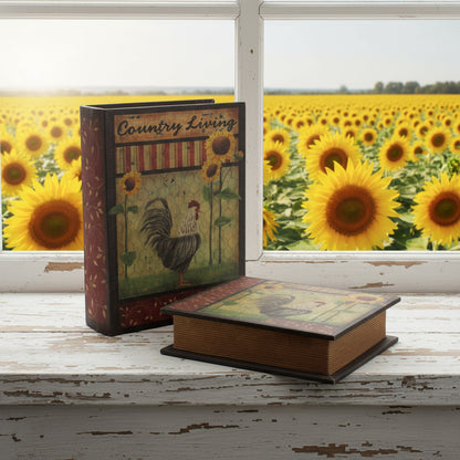 Set of primitive country living book boxes