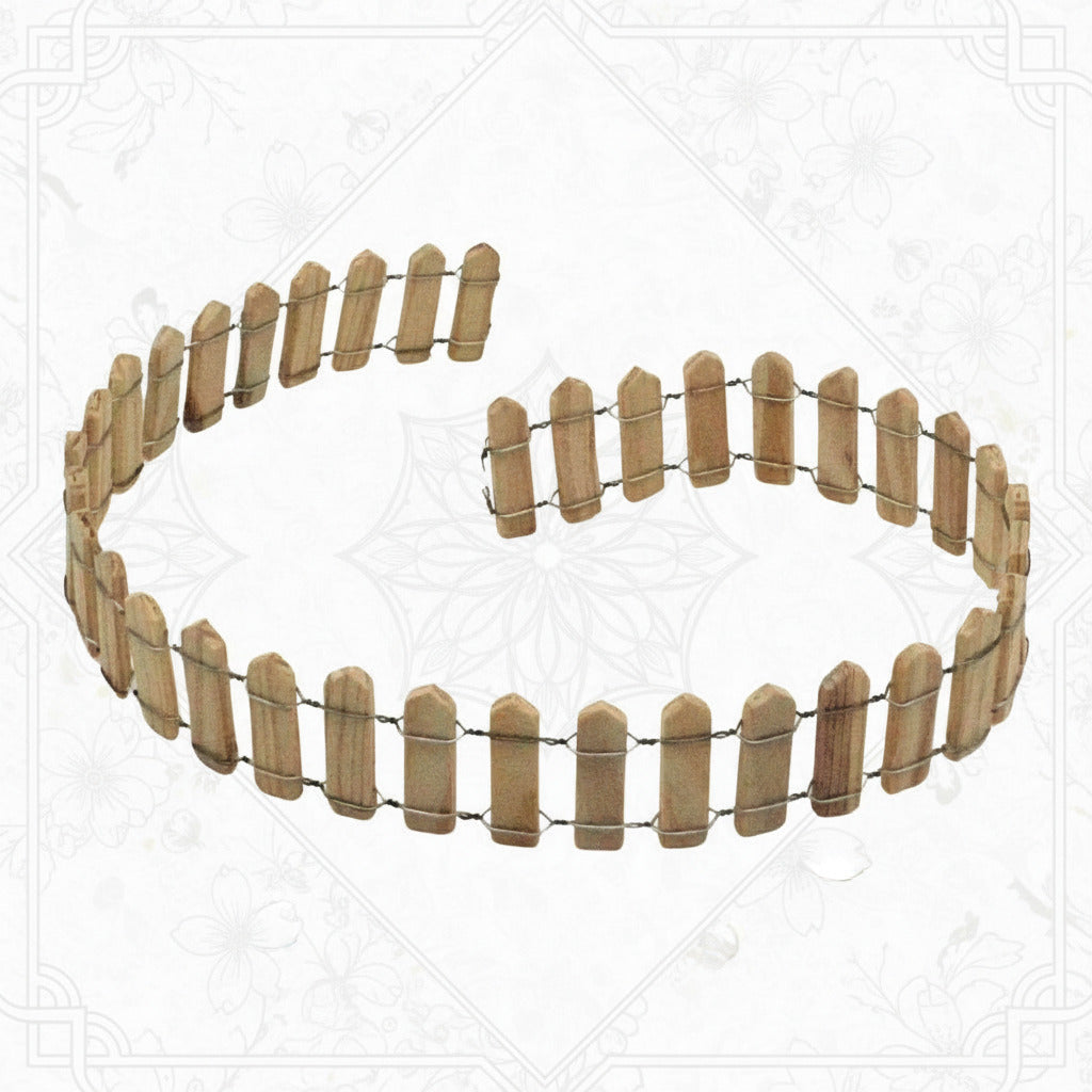 Miniature wooden dollhouse fence