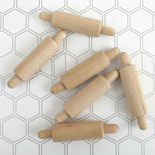 miniature unfinished wooden rolling pins