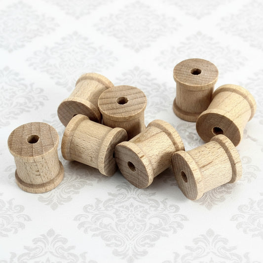 .5-inch miniature unfinished wooden spools