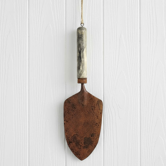 Rusty tin decorative garden trowel