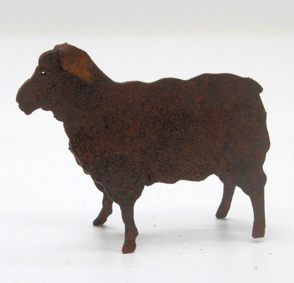 Miniature Rusty Tin Sheep Lamb Figure