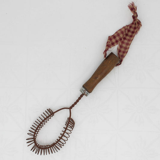 Reproduction rusty tin vintage wire kitchen whisk