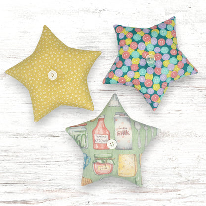 Set of three stars bowl fillers with a pastel farmhouse kitchen theme