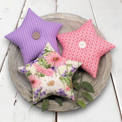 Set of three colorful spring fabric stars bowl fillers