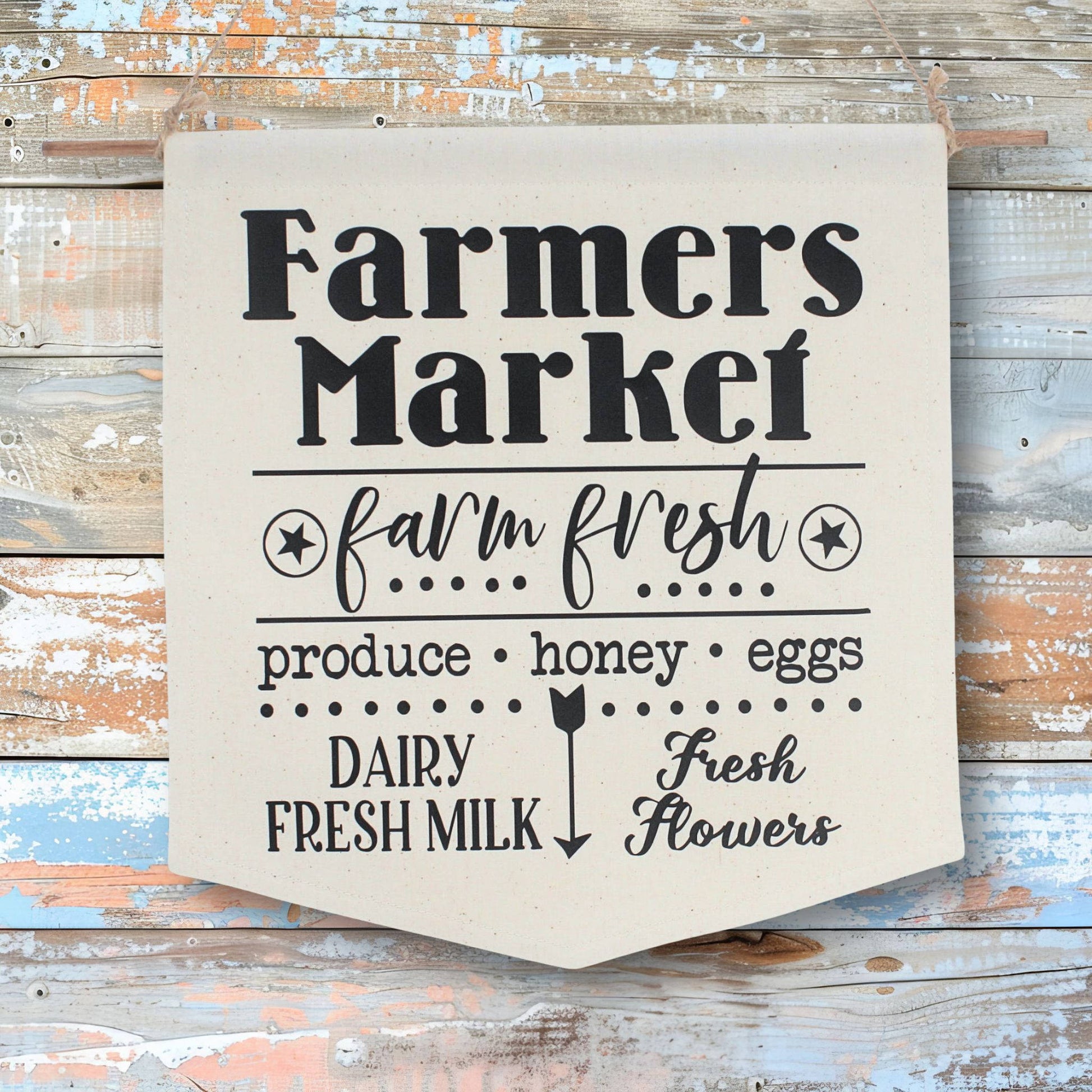 Farmers Market fabric wall banner