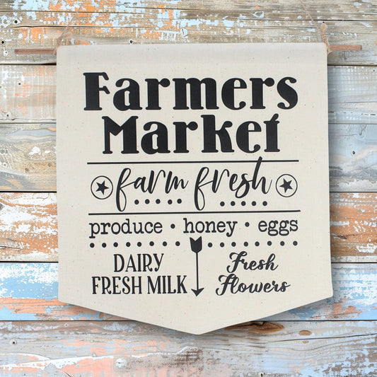 Farmers Market fabric wall banner