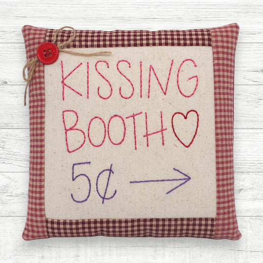 Kissing Booth embroidered Valentine's Day bowl filler mini pillow
